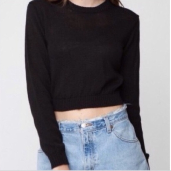 Brandy Melville Sweaters - NWT Brandy Melville Black Crew Crop Knit Sweater